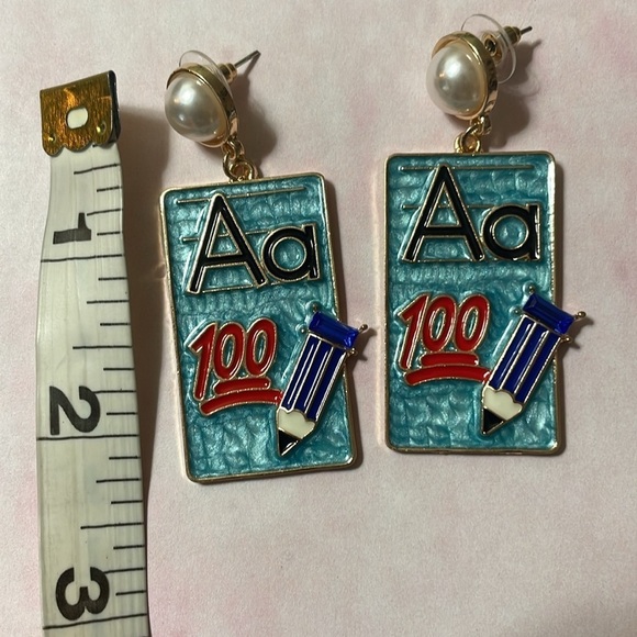 School Paper A 100 Enamel Drop Earrings - Picture 10 of 11